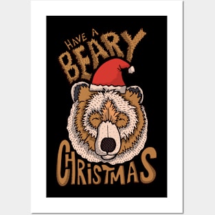 Gold Beary Christmas Posters and Art